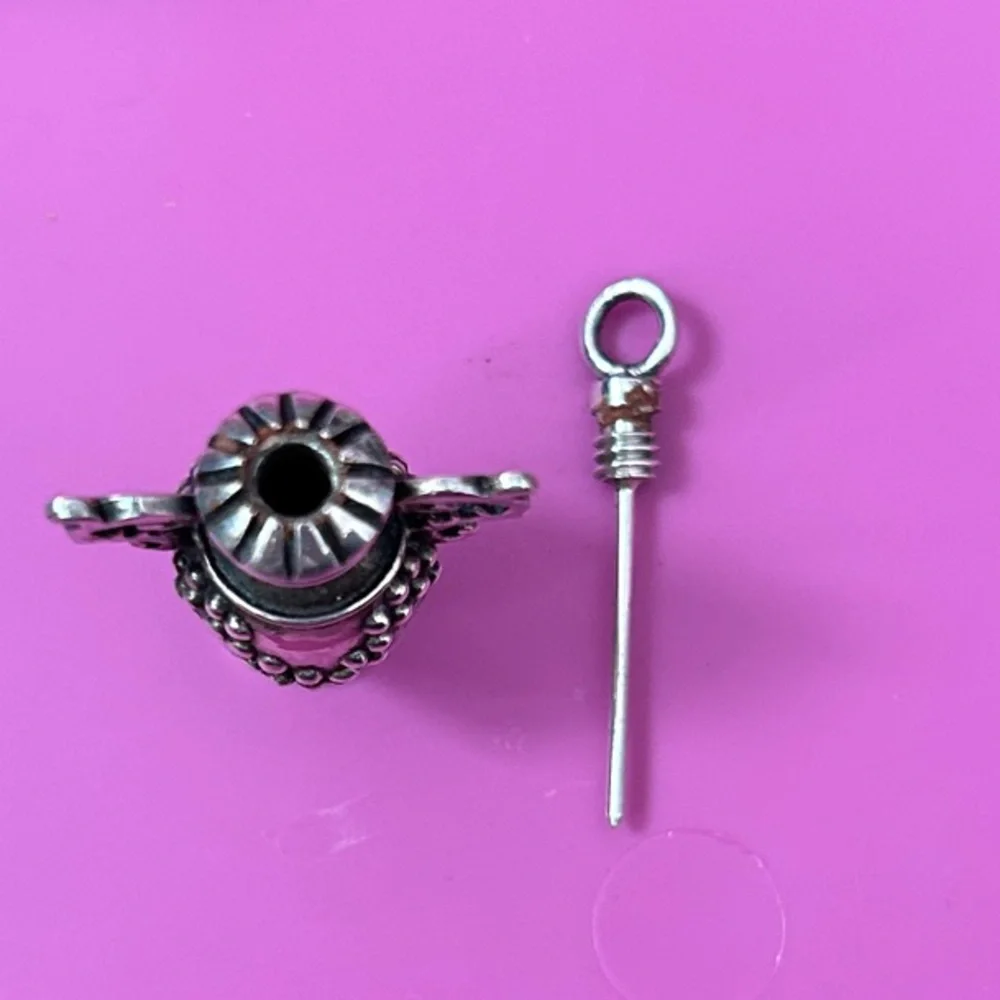 Fantastic vintage STERLING perfume bottle pendant grape motif